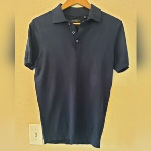 Porter And Ash Knit Polo Shirt Mens‎ Small Navy Blue Preppy Casual Minimalist